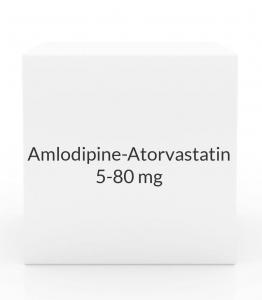 Amlodipine-Atorvastatin 5-80mg Tablets - 30 Count Bottle Amlodipine-Atorvastatin 5-80mg Tablets - 30 Count Bottle